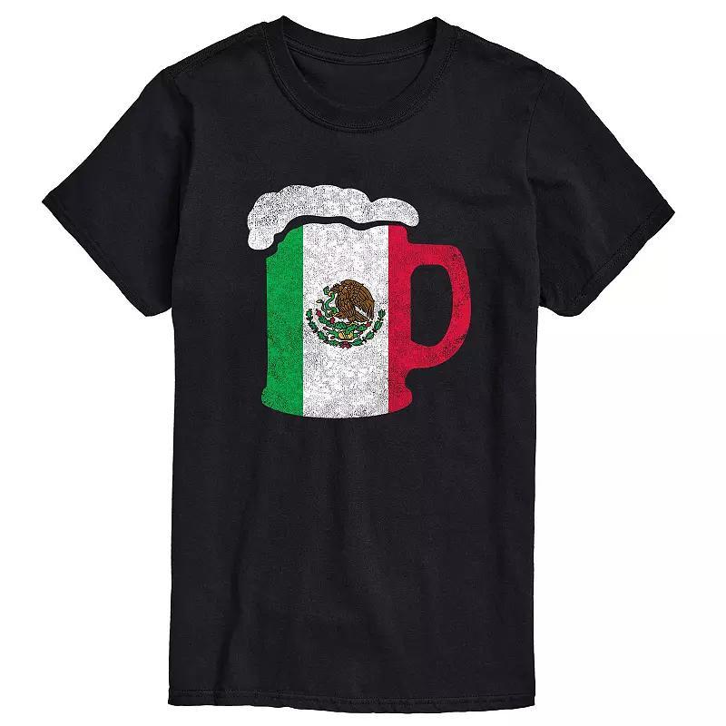 Big & Tall Mexico Flag Beer Mug Tee, Mens Product Image