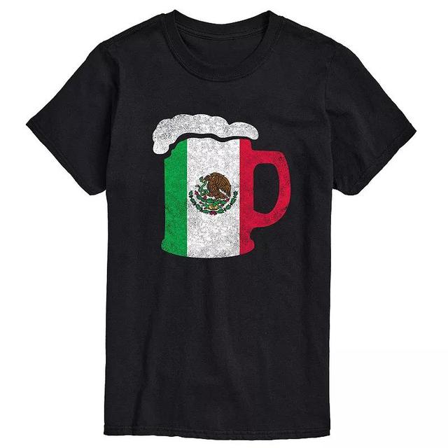 Big & Tall Mexico Flag Beer Mug Tee, Mens Product Image