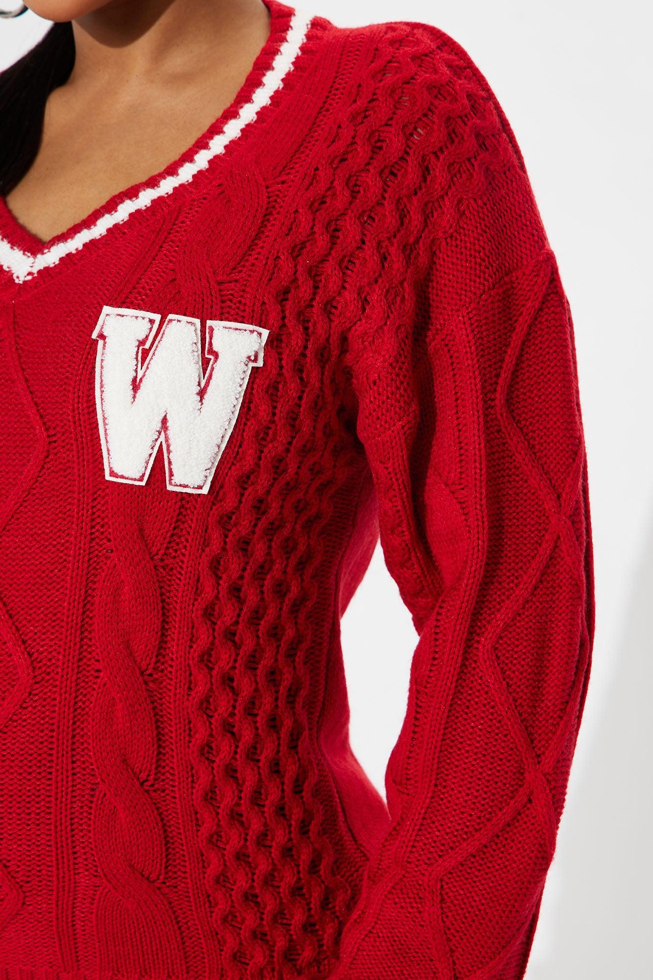 Winning Team Varsity Sweater - Red/combo Product Image