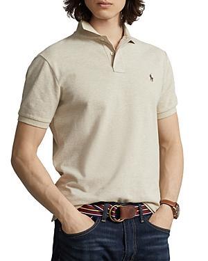 Custom Slim Fit Mesh Polo Shirt In Expedition Dune Heather Product Image