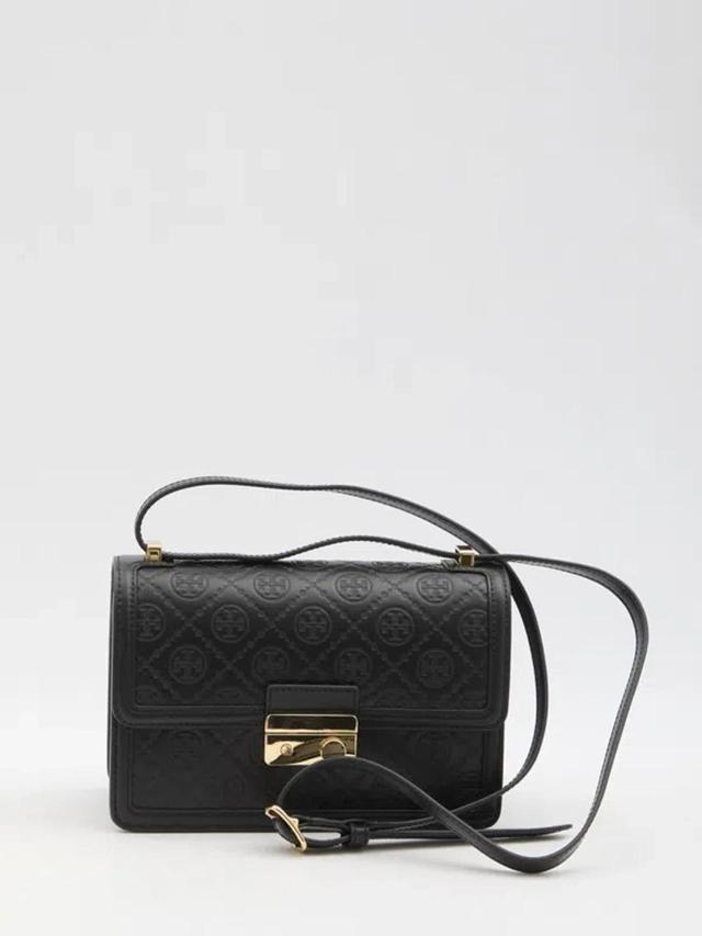 T Monogram Shoulder Bag In Black Product Image