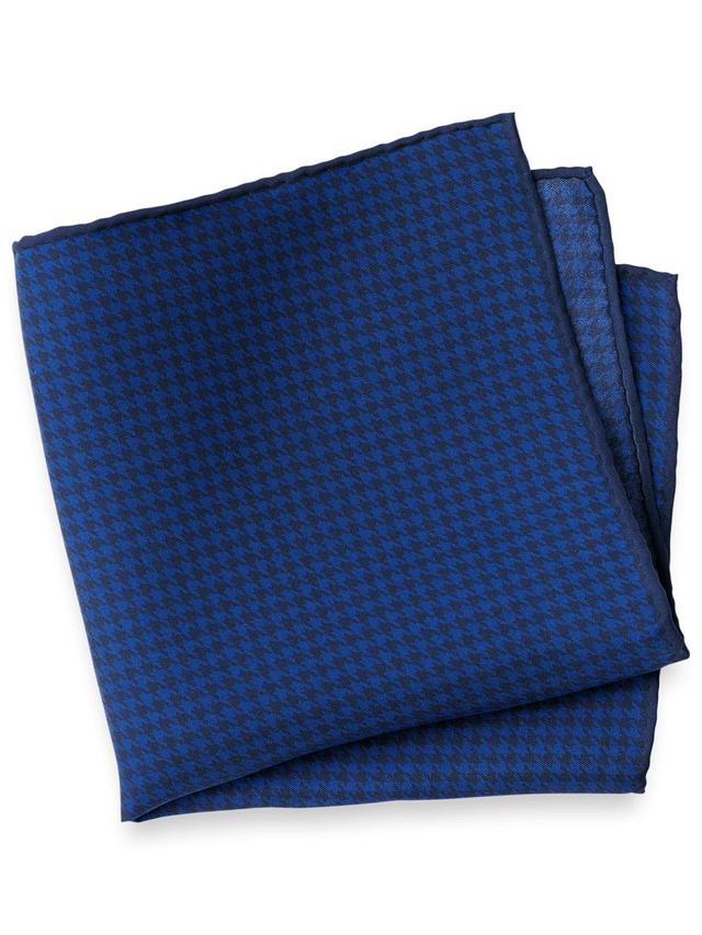 Houndstooth Silk Pocket Square - Blue Product Image