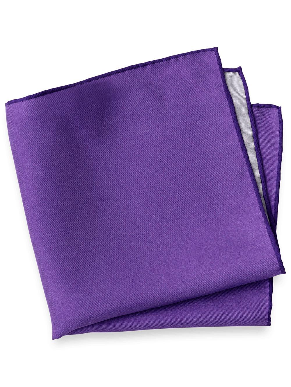 Solid Silk Pocket Square - Purple Product Image