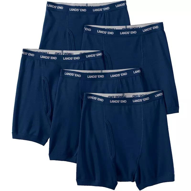 Big & Tall Lands End Knit Boxer 5-Pack, Mens Product Image