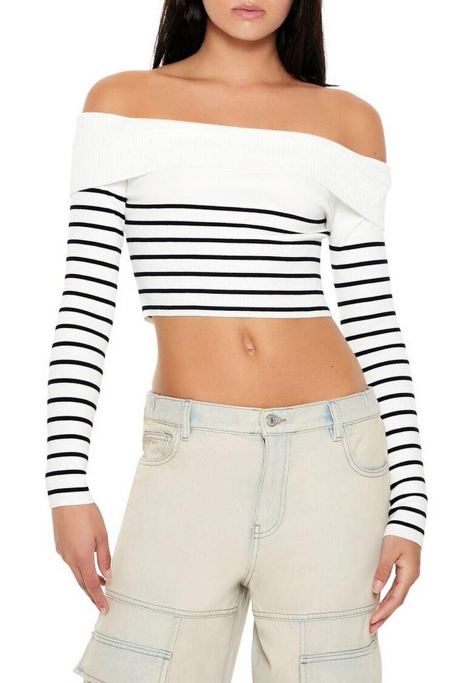 Striped Off-the-Shoulder Sweater | Forever 21 Product Image