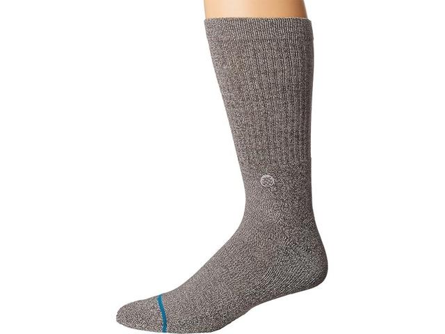 Stance Icon (Grey Heather) Men's Crew Cut Socks Shoes Product Image