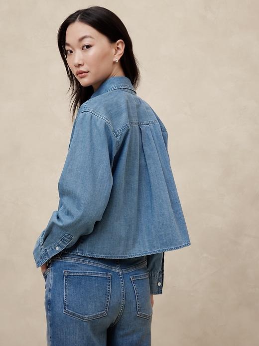 Cropped Denim Shirt Product Image