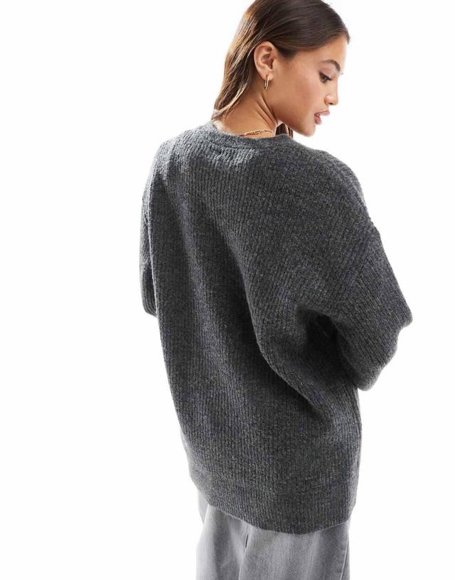 Cotton On oversized cardigan in charcoal heather Product Image