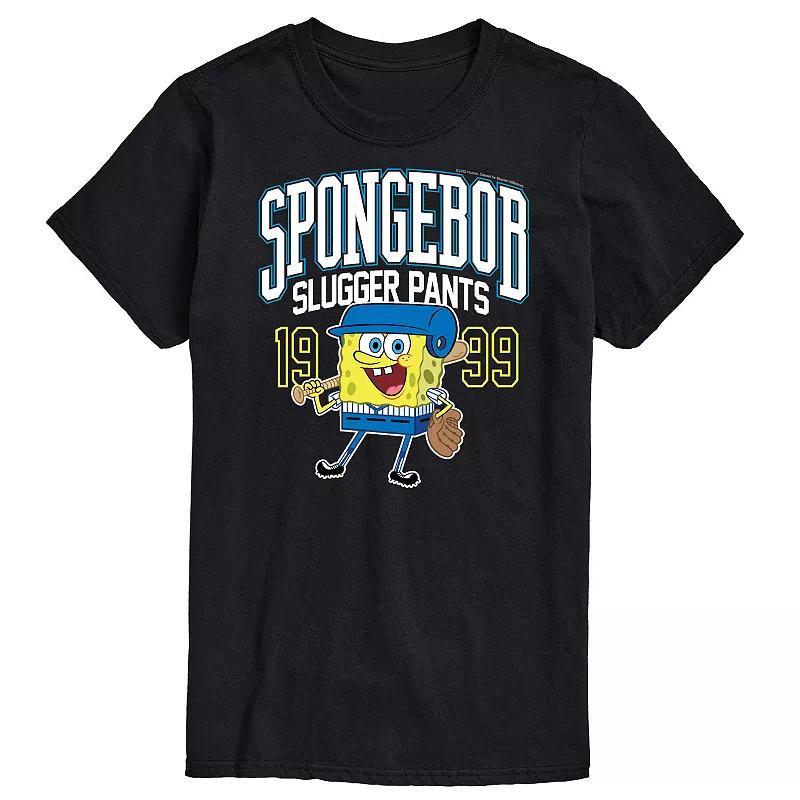 Mens SpongeBob SquarePants Slugger Pants Tee Black Product Image