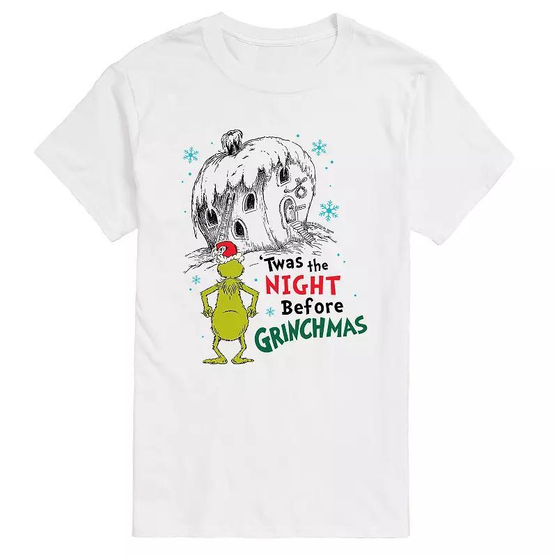 Airwaves Mens Dr. Seuss The Grinch Night Before Grinchmas Graphic T-shirt Product Image