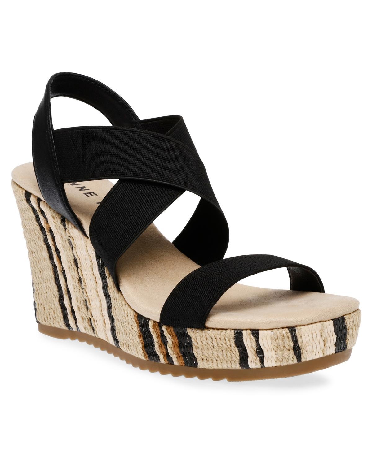 Anne Klein Womens Wendi Elastic Strap Wedge Sandals Product Image