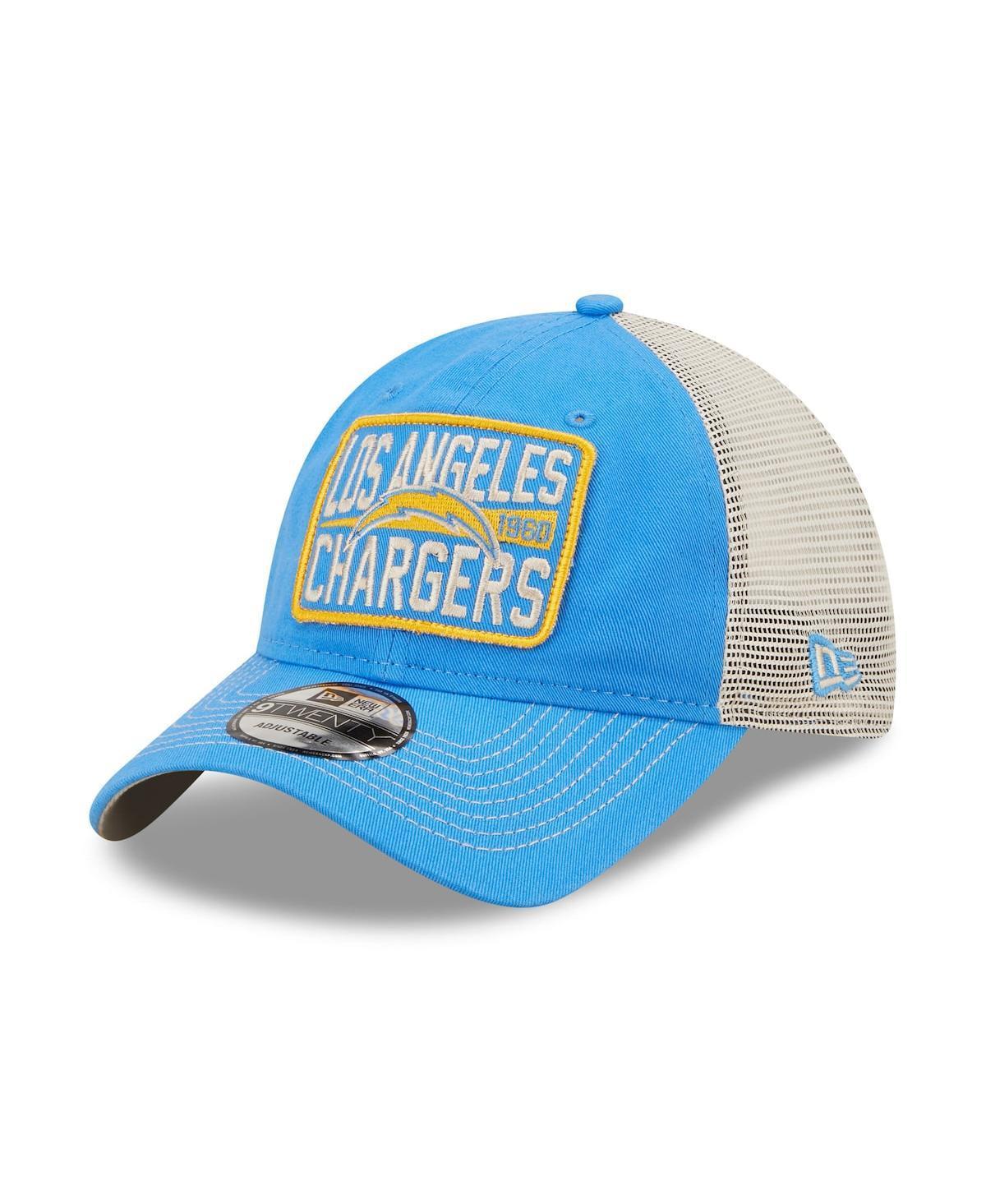 Mens New Era Powder Blue Los Angeles Chargers Devoted Trucker 9Twenty Snapback Hat - Powder Blue Product Image