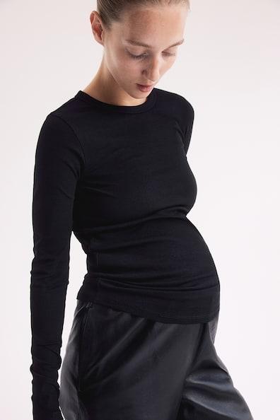 MAMA Ribbed Jersey Top Product Image