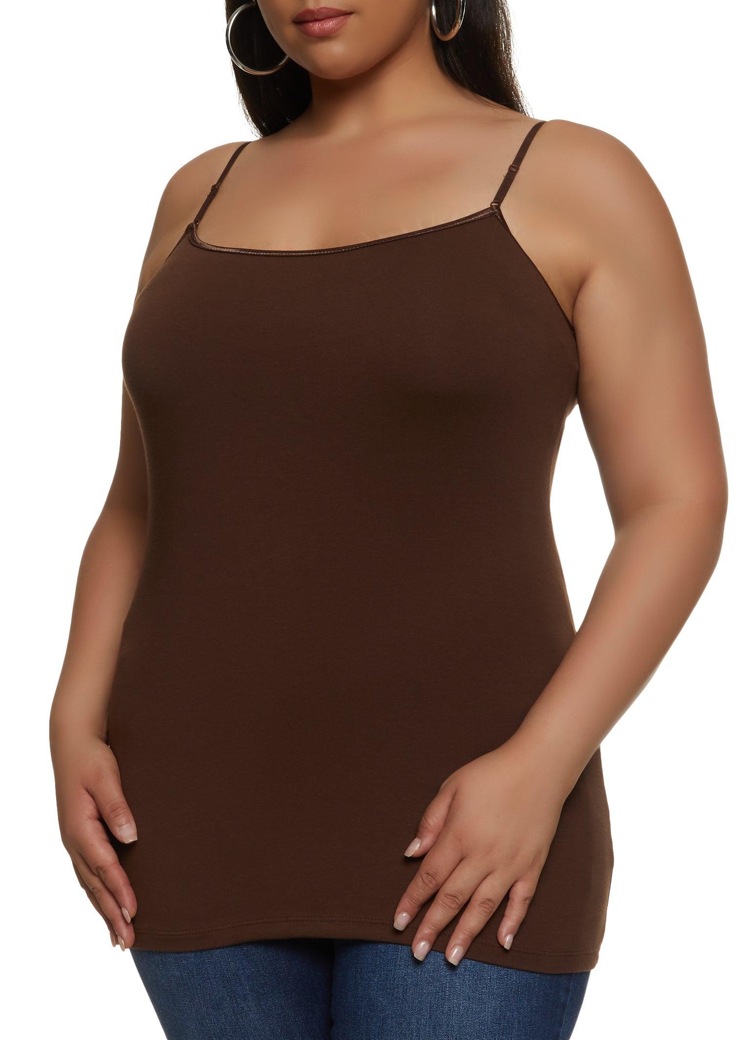 Womens Plus Size Basic Cotton Scoop Neck Cami Product Image