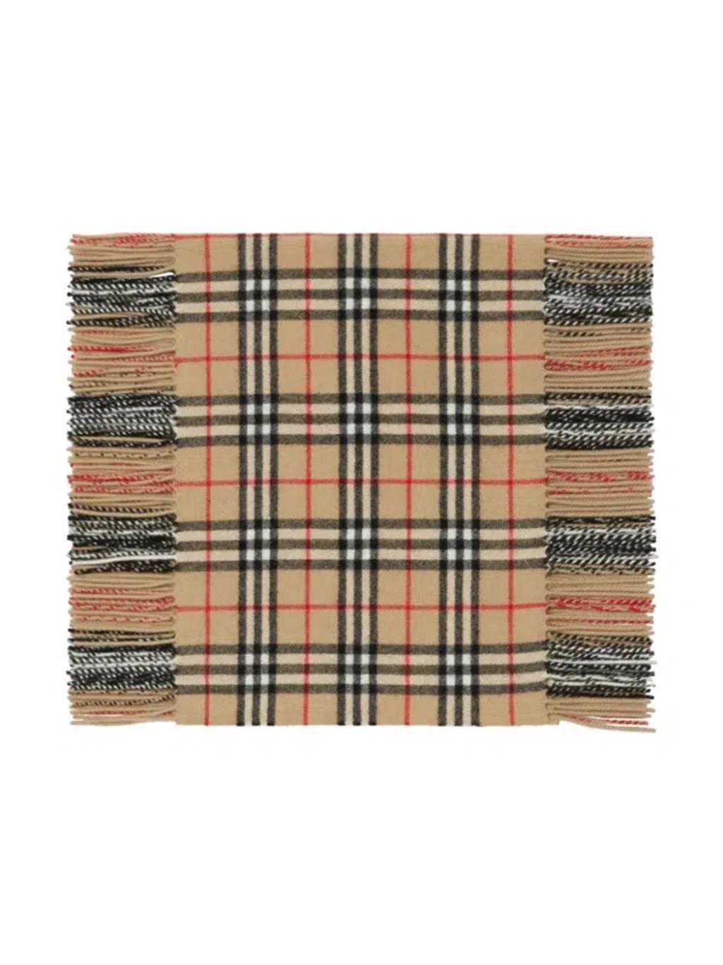 BURBERRY Check Cashmere Scarf In Beige Product Image