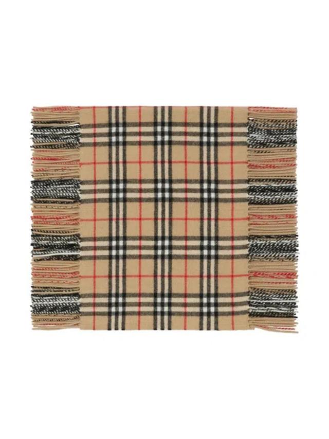 BURBERRY Check Cashmere Scarf In Beige Product Image