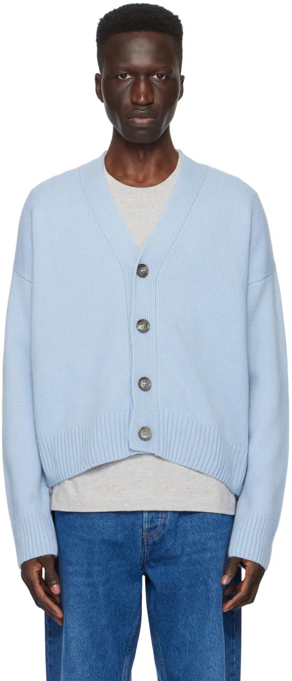 Blue Cropped Cardigan In Cashmere Blue/484 Product Image