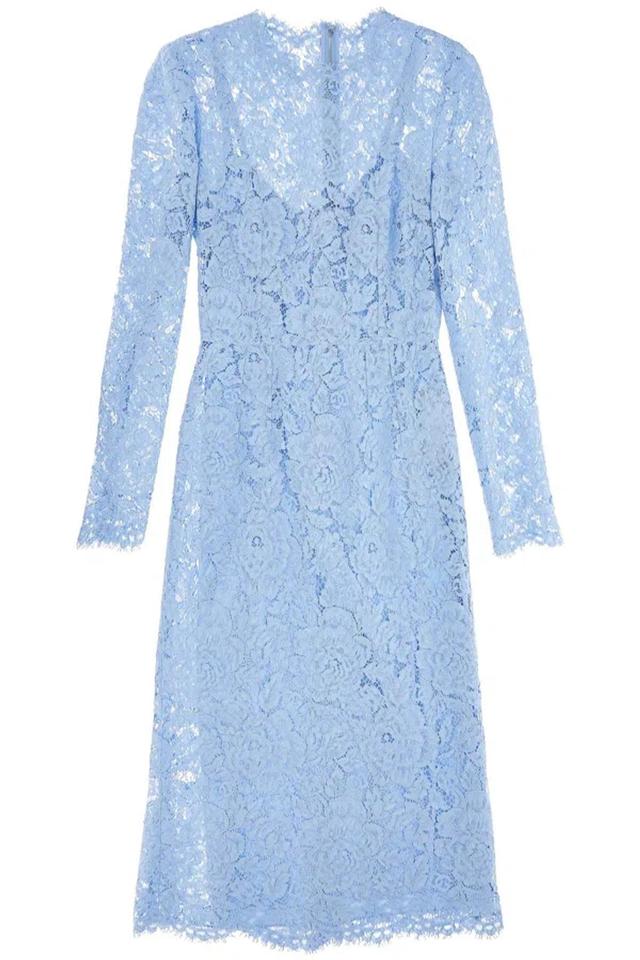 Lace Sheath Dress With A In Blue Product Image