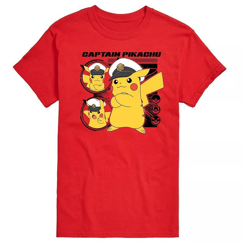 Mens Pokemon Captain Pikachu Graphic Tee Product Image