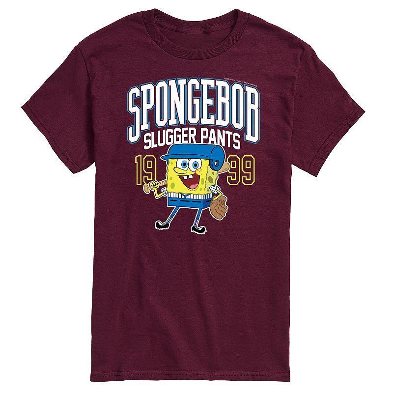 Mens SpongeBob SquarePants Slugger Pants Tee Med Red Product Image