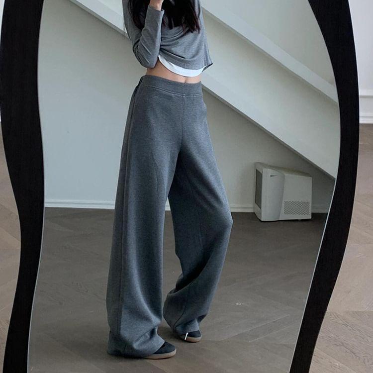 High Waist Wide Leg Sweatpants Product Image