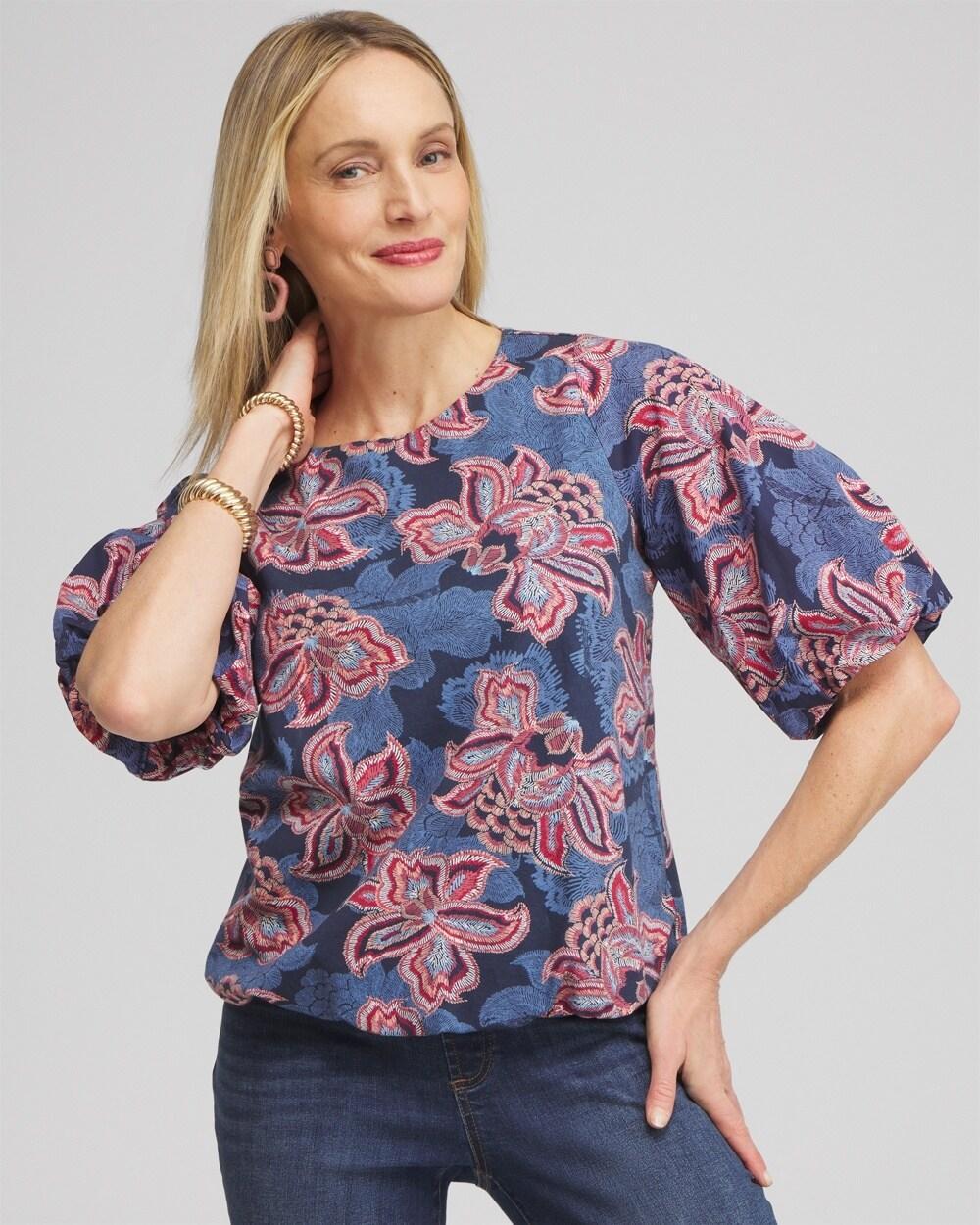 Floral Bubble Hem Top Product Image