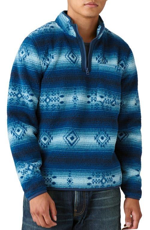 Lucky Brand Southwestern Print High Pile Fleece Utility Mock Neck Sweatshirt Product Image