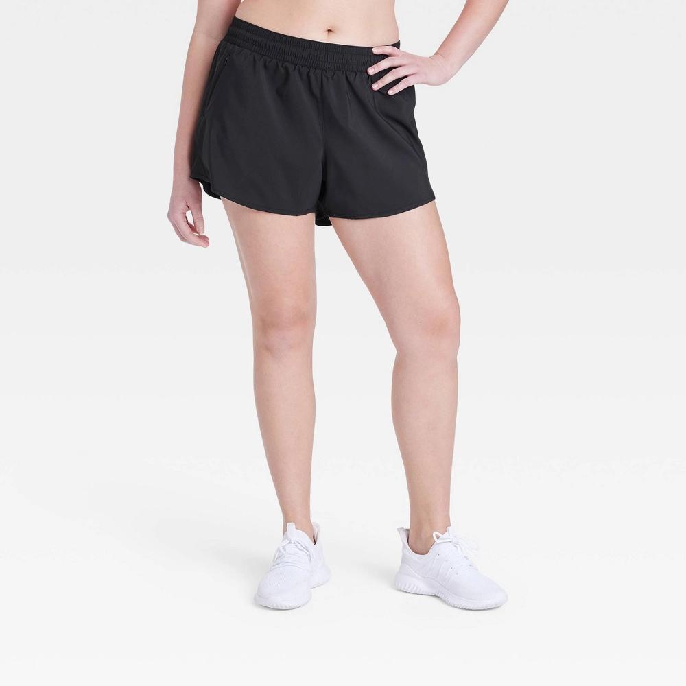 Womens Woven Mid-Rise Run Shorts 3 - All In Motion Black XS Product Image