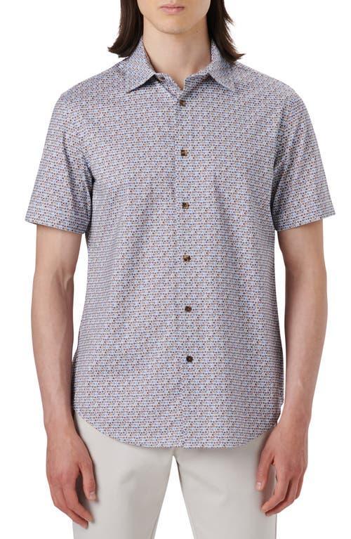 Bugatchi Mens OoohCotton Geo Print Short Sleeve Button-Up Shirt Product Image