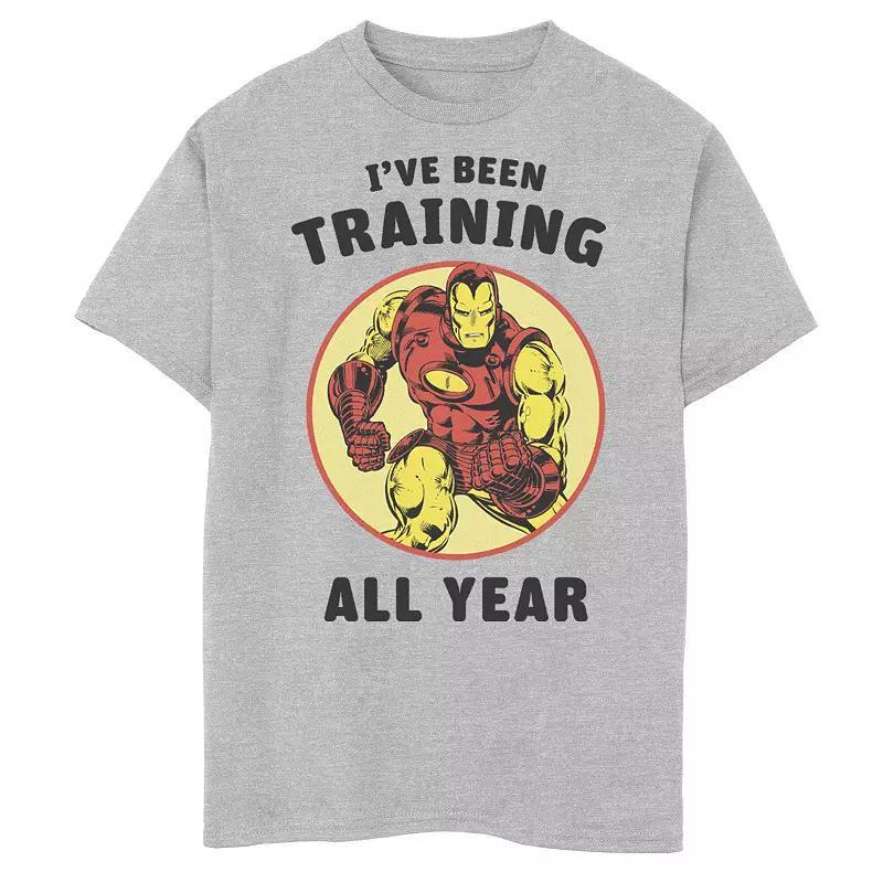 Boys 8-20 Marvel Iron Man Year Training Graphic Tee Graphic Tee, Boys Athletic Grey Product Image