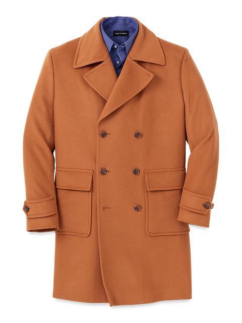 Wool Double Breasted Topcoat - Whiskey Product Image