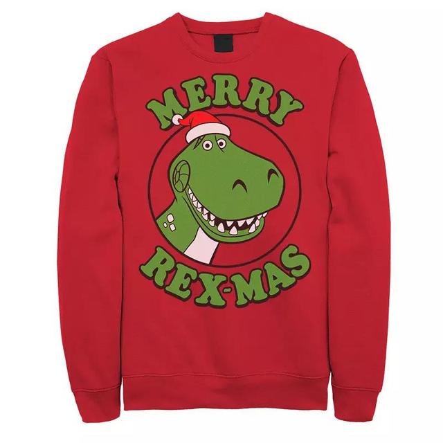 Disney / Pixars Toy Story Mens Merry Rex-Mas Christmas Graphic Fleece Pullover Product Image