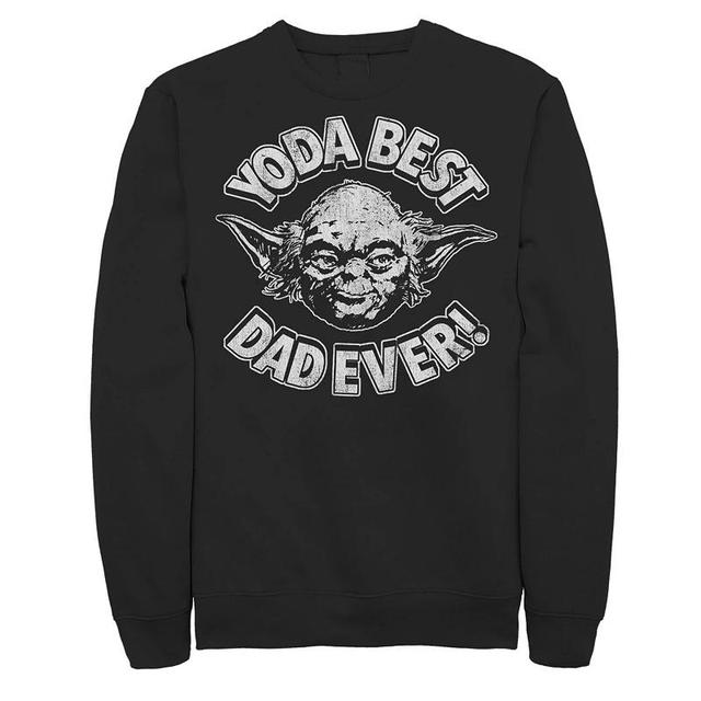 Mens Star Wars Fathers Day Yoda Best Dad Ever Head Shot Stamp Sweatshirt Product Image