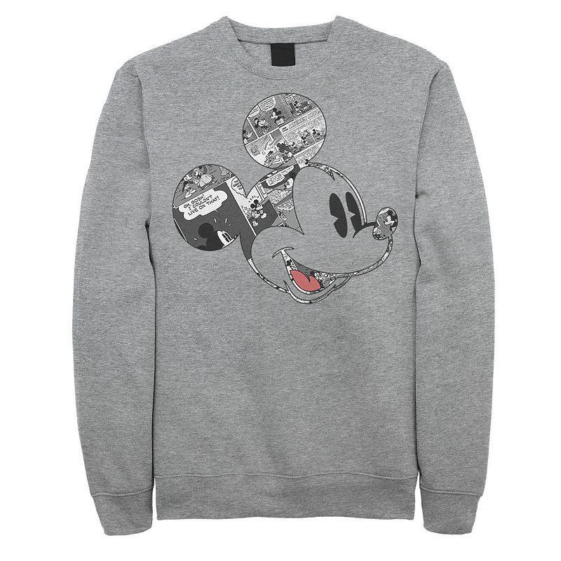 Disneys Big & Tall Mickey &Friends Mickey Mouse Comic Fill Fleece, Mens Athletic Grey Product Image