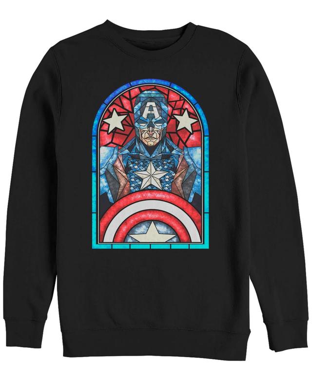 Mens Marvel Captain America Avengers Stained Glass Memorial Sweatshirt Product Image