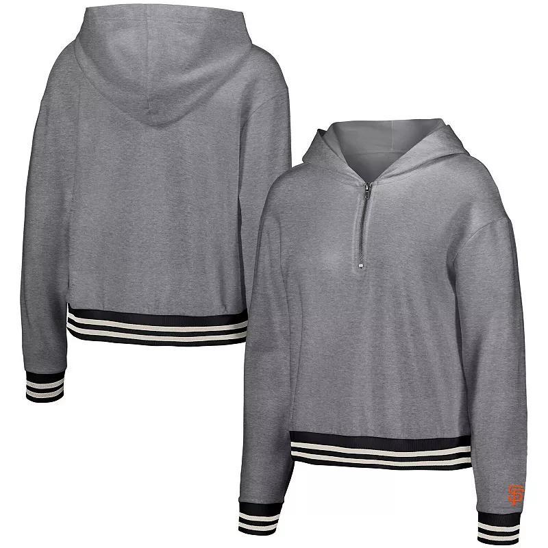 Womens Lusso Style Gray San Diego Padres Magnolia Tri-Blend Quarter-Zip Hoodie Product Image