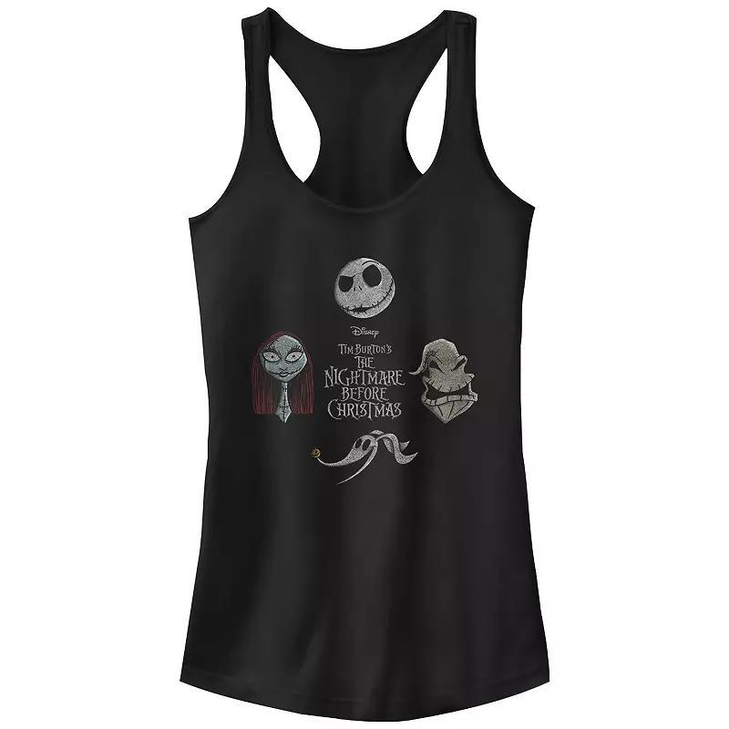 Disneys The Nightmare Before Christmas Womens Characters Heads Racerback Tank Top, Girls product image