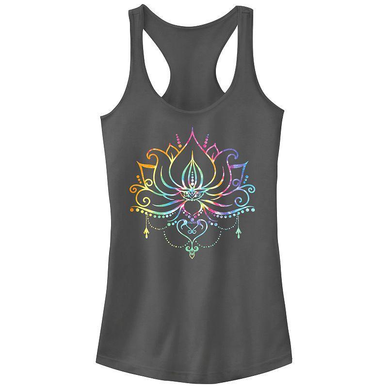 Juniors Radial Tie-Dye Lotus Bloom Graphic Tank Top, Girls Red Product Image