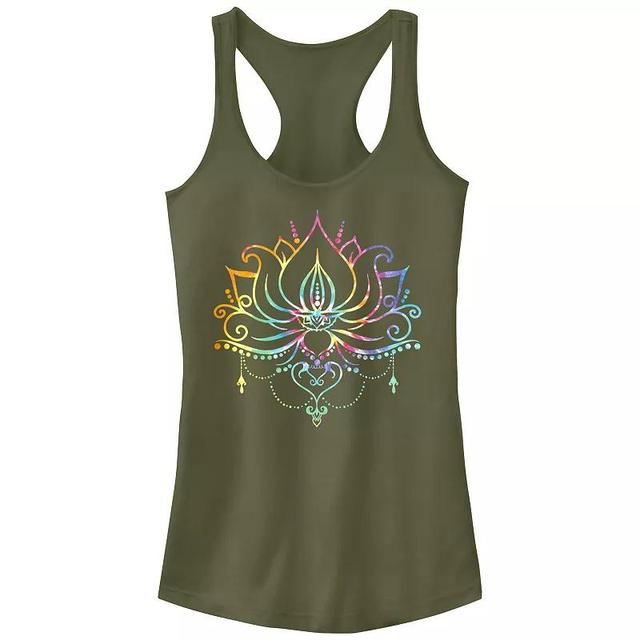 Juniors Radial Tie-Dye Lotus Bloom Graphic Tank Top, Girls Red Product Image