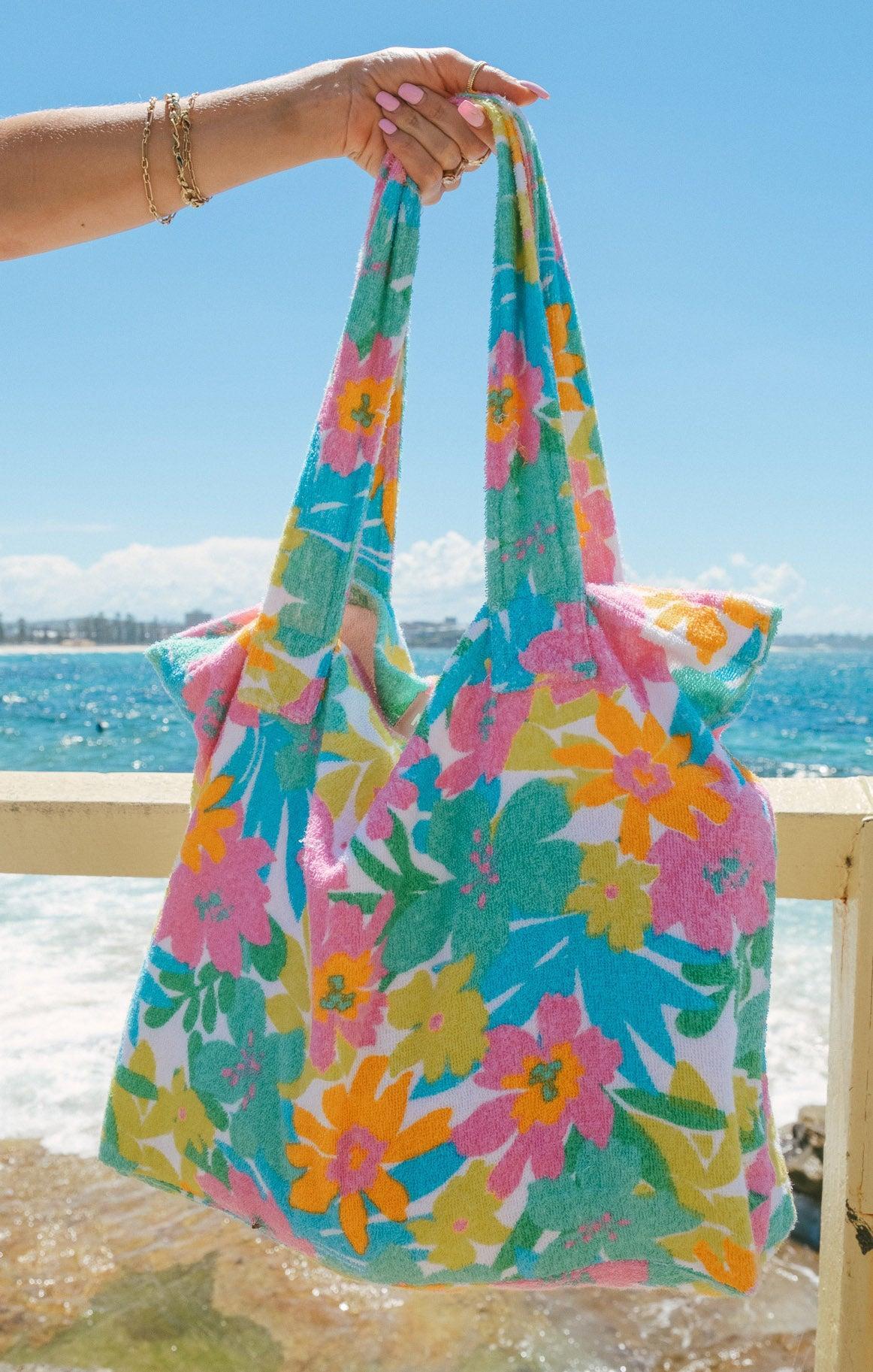 Carry All Tote ~ Beachy Floral Terry Product Image