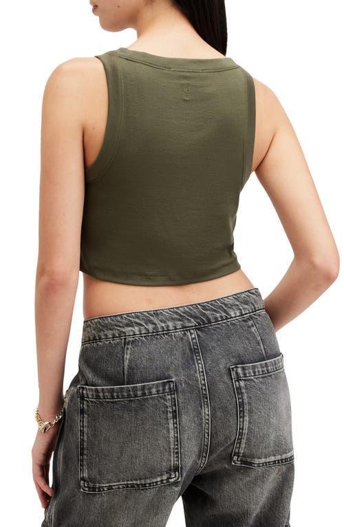 Rina Sleeveless Cropped Tank Top In Tarmac Green Product Image