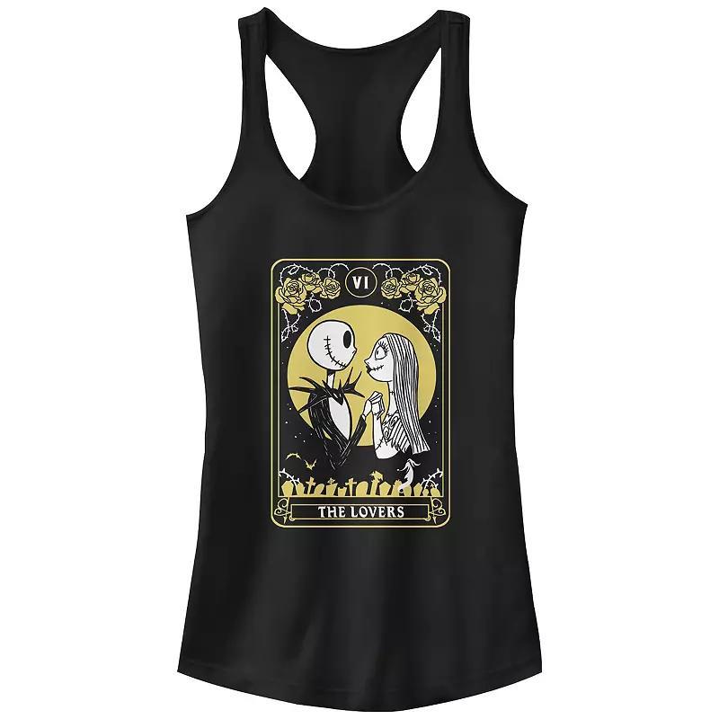 Disneys The Nightmare Before Christmas Womens The Lovers Tarot Card Racerback Tank Top, Girls Product Image