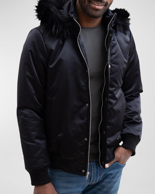 Mens Courtside Bomber Jacket w/ Faux Fur Product Image