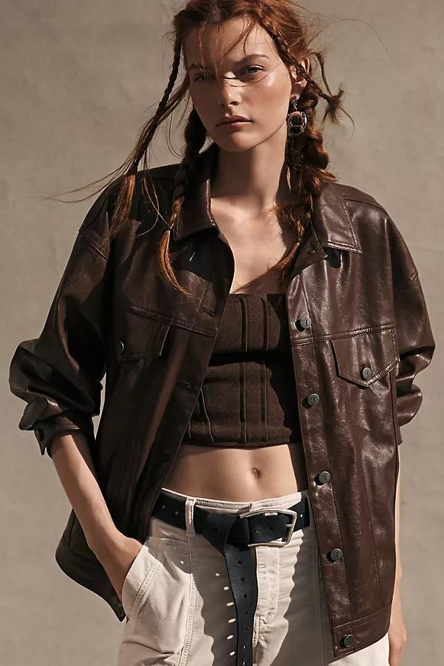 The Weston Boyfriend Jacket by Pilcro: Faux Leather Edition Product Image