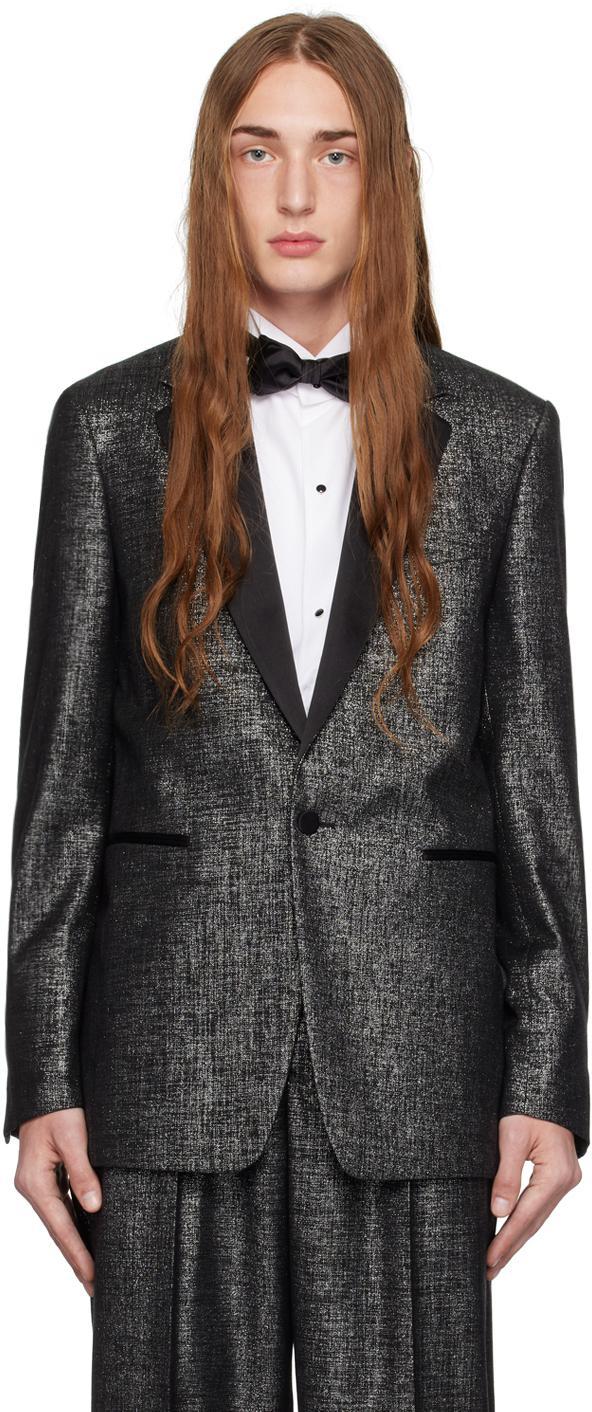 Black Notched Lapel Blazer In 900 Black Product Image