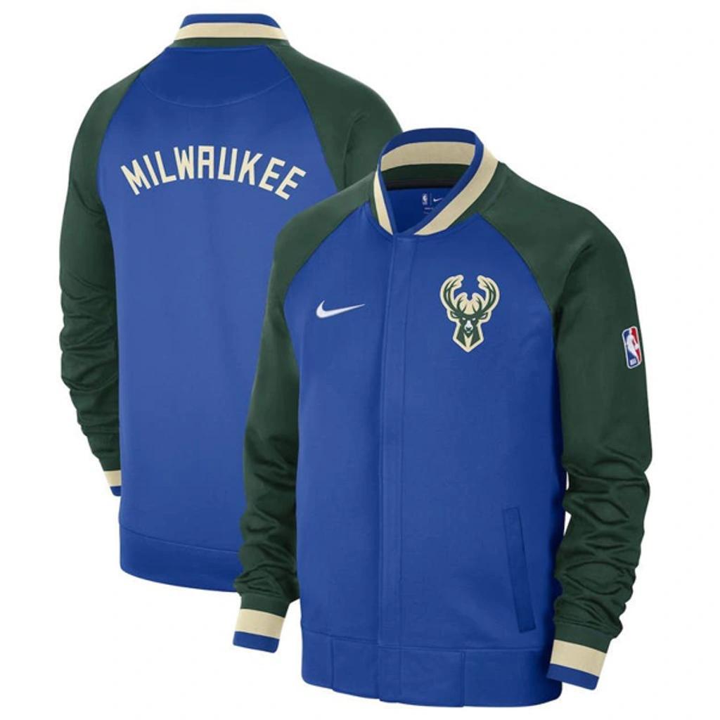 NIKE Men's  Royal, Hunter Green Milwaukee Bucks 2022/23 City Edition Showtime Thermaflex Full-zip Jac In Royal,hunter Green Product Image