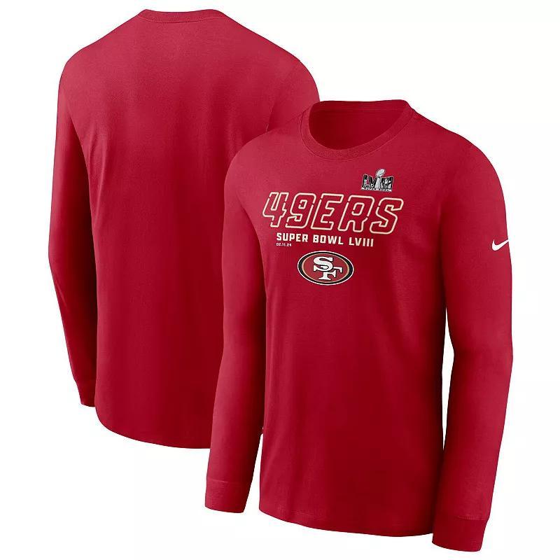 Mens Nike Scarlet San Francisco 49ers Super Bowl LVIII Iconic Long Sleeve T-Shirt Product Image