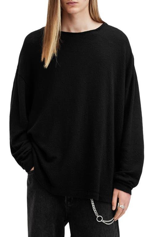 Sears Long Sleeve Oversized T-shirt In Jet Black Product Image