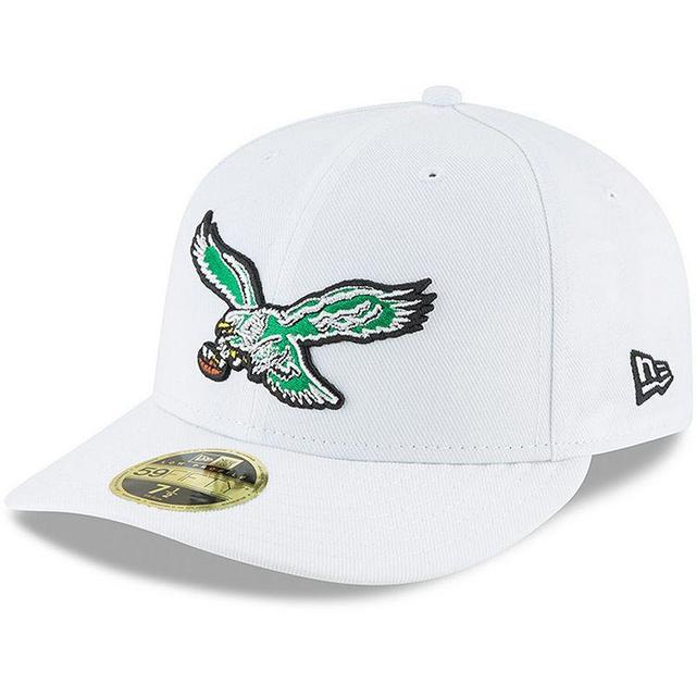 Mens New Era White Philadelphia Eagles Throwback Logo Omaha Low Profile 59FIFTY Fitted Hat Product Image