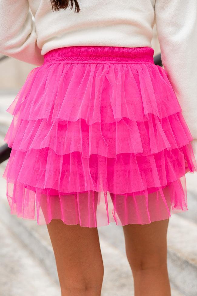 We Were In Paris Magenta Tulle Mini Skirt FINAL SALE Product Image